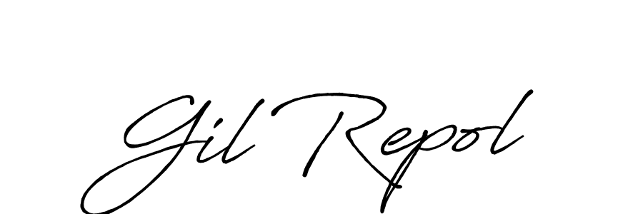 Antro_Vectra_Bolder is a professional signature style that is perfect for those who want to add a touch of class to their signature. It is also a great choice for those who want to make their signature more unique. Get Gil Repol name to fancy signature for free. Gil Repol signature style 7 images and pictures png