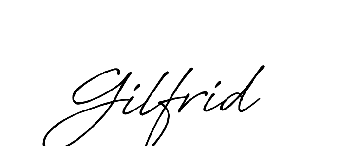 How to make Gilfrid name signature. Use Antro_Vectra_Bolder style for creating short signs online. This is the latest handwritten sign. Gilfrid signature style 7 images and pictures png