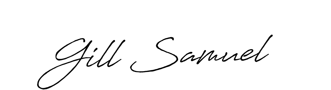 Gill Samuel stylish signature style. Best Handwritten Sign (Antro_Vectra_Bolder) for my name. Handwritten Signature Collection Ideas for my name Gill Samuel. Gill Samuel signature style 7 images and pictures png