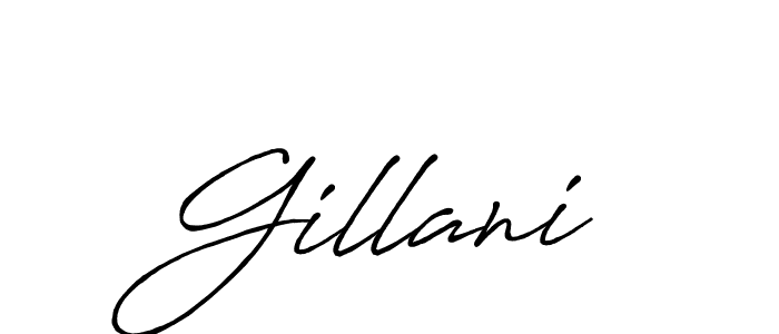 Use a signature maker to create a handwritten signature online. With this signature software, you can design (Antro_Vectra_Bolder) your own signature for name Gillani. Gillani signature style 7 images and pictures png