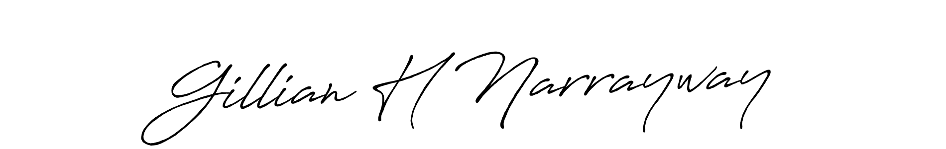 How to make Gillian H Narrayway name signature. Use Antro_Vectra_Bolder style for creating short signs online. This is the latest handwritten sign. Gillian H Narrayway signature style 7 images and pictures png