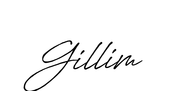 How to make Gillim signature? Antro_Vectra_Bolder is a professional autograph style. Create handwritten signature for Gillim name. Gillim signature style 7 images and pictures png