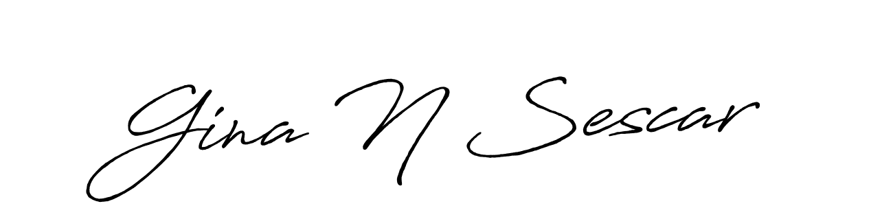 Create a beautiful signature design for name Gina N Sescar. With this signature (Antro_Vectra_Bolder) fonts, you can make a handwritten signature for free. Gina N Sescar signature style 7 images and pictures png