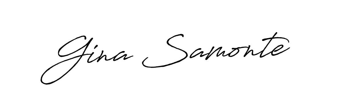 Make a beautiful signature design for name Gina Samonte. With this signature (Antro_Vectra_Bolder) style, you can create a handwritten signature for free. Gina Samonte signature style 7 images and pictures png