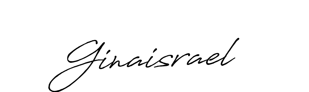 How to make Ginaisrael name signature. Use Antro_Vectra_Bolder style for creating short signs online. This is the latest handwritten sign. Ginaisrael signature style 7 images and pictures png