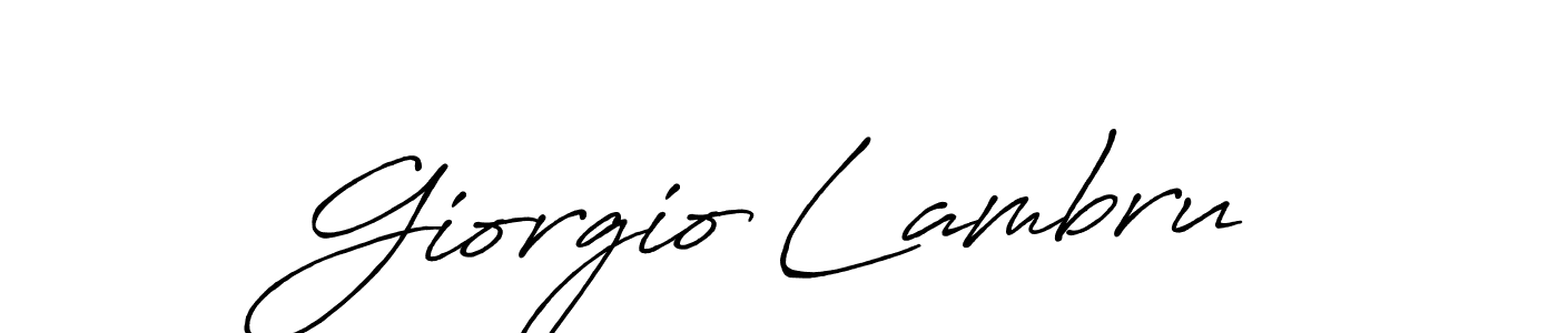 Create a beautiful signature design for name Giorgio Lambru. With this signature (Antro_Vectra_Bolder) fonts, you can make a handwritten signature for free. Giorgio Lambru signature style 7 images and pictures png