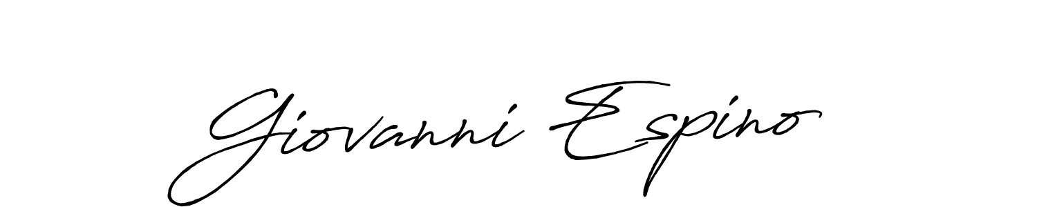 Design your own signature with our free online signature maker. With this signature software, you can create a handwritten (Antro_Vectra_Bolder) signature for name Giovanni Espino. Giovanni Espino signature style 7 images and pictures png