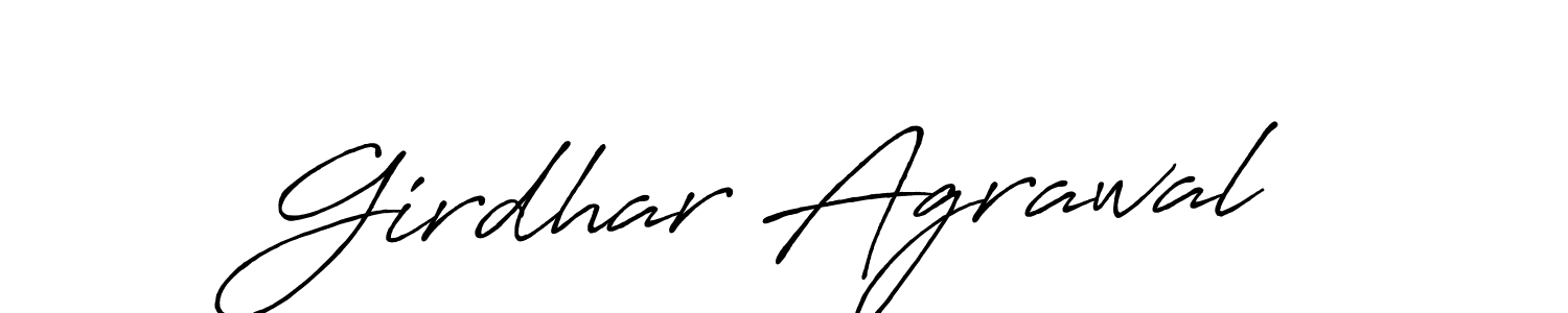 Make a beautiful signature design for name Girdhar Agrawal. With this signature (Antro_Vectra_Bolder) style, you can create a handwritten signature for free. Girdhar Agrawal signature style 7 images and pictures png