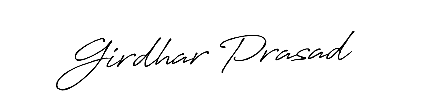 Create a beautiful signature design for name Girdhar Prasad. With this signature (Antro_Vectra_Bolder) fonts, you can make a handwritten signature for free. Girdhar Prasad signature style 7 images and pictures png