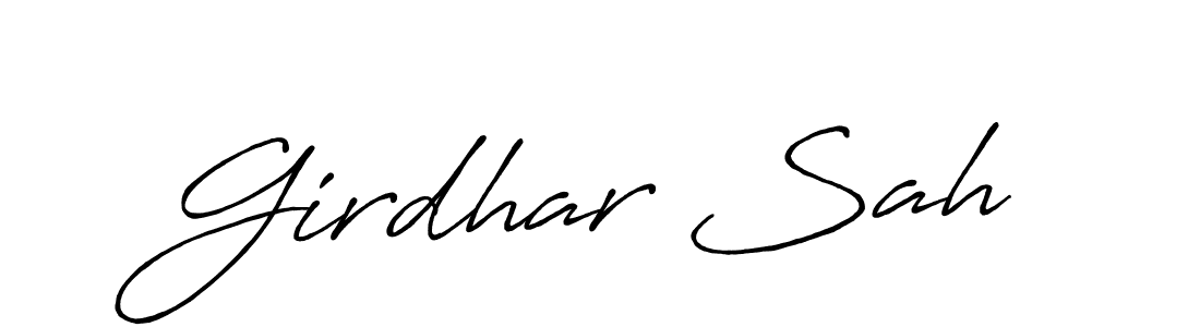 It looks lik you need a new signature style for name Girdhar Sah. Design unique handwritten (Antro_Vectra_Bolder) signature with our free signature maker in just a few clicks. Girdhar Sah signature style 7 images and pictures png