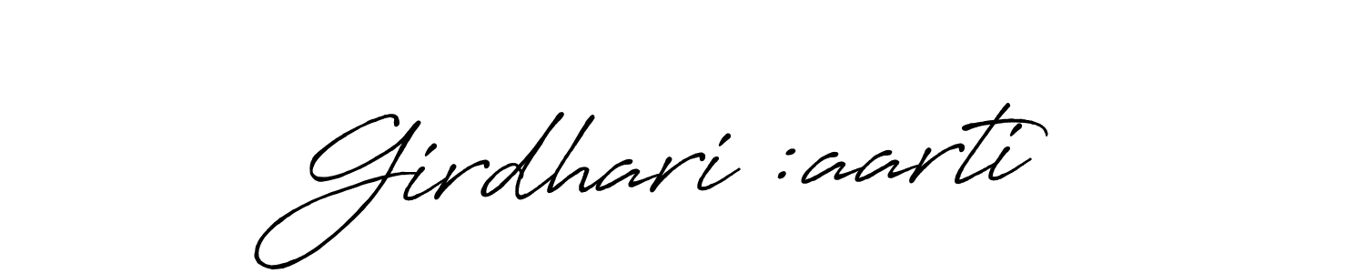 How to Draw Girdhari :aarti signature style? Antro_Vectra_Bolder is a latest design signature styles for name Girdhari :aarti. Girdhari :aarti signature style 7 images and pictures png