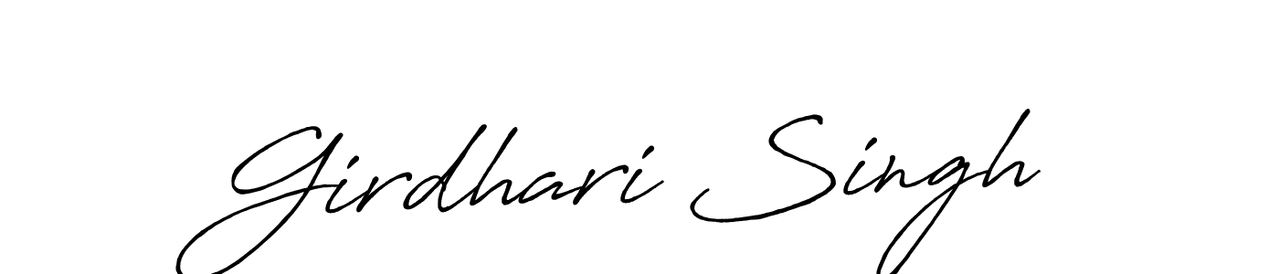 Make a beautiful signature design for name Girdhari Singh. With this signature (Antro_Vectra_Bolder) style, you can create a handwritten signature for free. Girdhari Singh signature style 7 images and pictures png