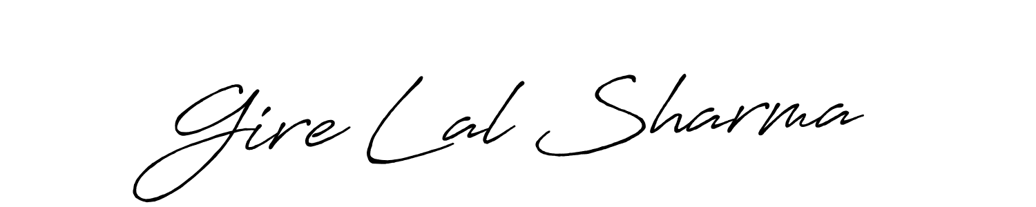 Make a beautiful signature design for name Gire Lal Sharma. With this signature (Antro_Vectra_Bolder) style, you can create a handwritten signature for free. Gire Lal Sharma signature style 7 images and pictures png