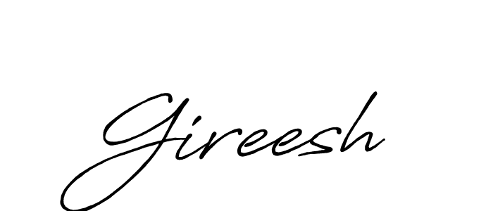 It looks lik you need a new signature style for name Gireesh. Design unique handwritten (Antro_Vectra_Bolder) signature with our free signature maker in just a few clicks. Gireesh signature style 7 images and pictures png