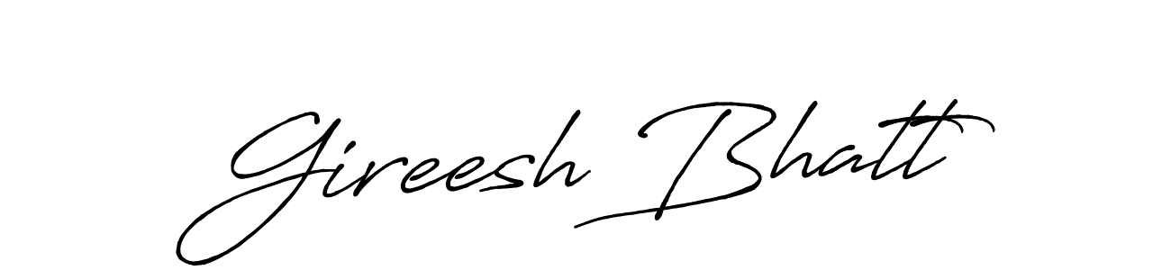 Gireesh Bhatt stylish signature style. Best Handwritten Sign (Antro_Vectra_Bolder) for my name. Handwritten Signature Collection Ideas for my name Gireesh Bhatt. Gireesh Bhatt signature style 7 images and pictures png