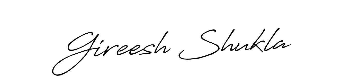 Also You can easily find your signature by using the search form. We will create Gireesh Shukla name handwritten signature images for you free of cost using Antro_Vectra_Bolder sign style. Gireesh Shukla signature style 7 images and pictures png