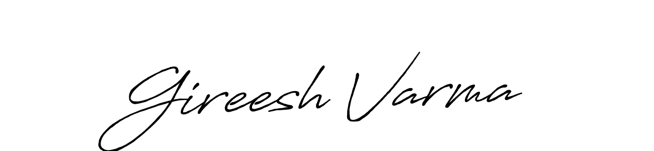Use a signature maker to create a handwritten signature online. With this signature software, you can design (Antro_Vectra_Bolder) your own signature for name Gireesh Varma. Gireesh Varma signature style 7 images and pictures png