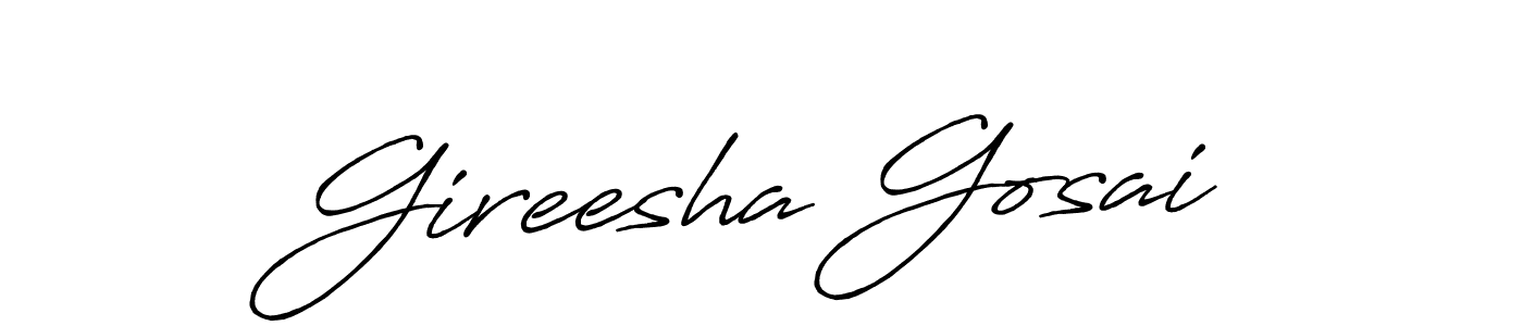 Gireesha Gosai stylish signature style. Best Handwritten Sign (Antro_Vectra_Bolder) for my name. Handwritten Signature Collection Ideas for my name Gireesha Gosai. Gireesha Gosai signature style 7 images and pictures png