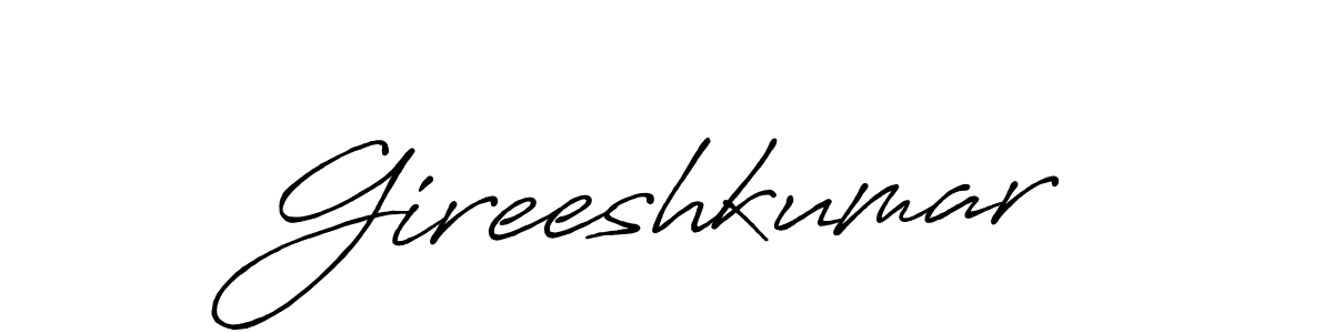 How to make Gireeshkumar signature? Antro_Vectra_Bolder is a professional autograph style. Create handwritten signature for Gireeshkumar name. Gireeshkumar signature style 7 images and pictures png
