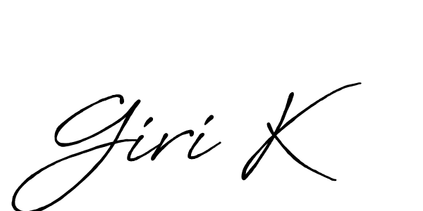 The best way (Antro_Vectra_Bolder) to make a short signature is to pick only two or three words in your name. The name Giri K include a total of six letters. For converting this name. Giri K signature style 7 images and pictures png