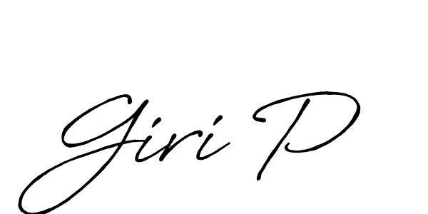 It looks lik you need a new signature style for name Giri P. Design unique handwritten (Antro_Vectra_Bolder) signature with our free signature maker in just a few clicks. Giri P signature style 7 images and pictures png