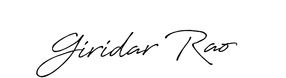 Also You can easily find your signature by using the search form. We will create Giridar Rao name handwritten signature images for you free of cost using Antro_Vectra_Bolder sign style. Giridar Rao signature style 7 images and pictures png