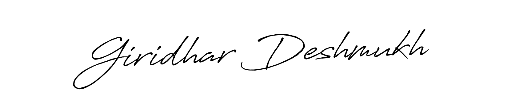 How to make Giridhar Deshmukh name signature. Use Antro_Vectra_Bolder style for creating short signs online. This is the latest handwritten sign. Giridhar Deshmukh signature style 7 images and pictures png