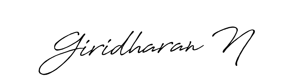 This is the best signature style for the Giridharan N name. Also you like these signature font (Antro_Vectra_Bolder). Mix name signature. Giridharan N signature style 7 images and pictures png