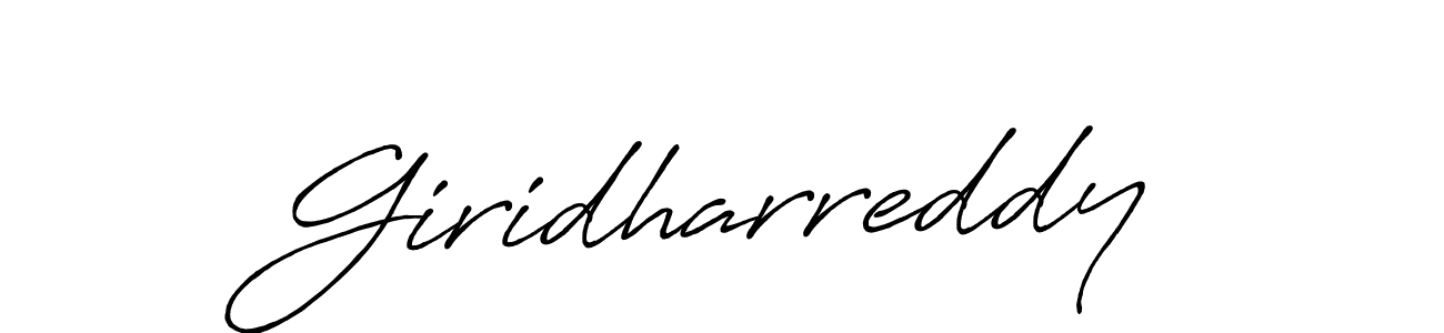 Use a signature maker to create a handwritten signature online. With this signature software, you can design (Antro_Vectra_Bolder) your own signature for name Giridharreddy. Giridharreddy signature style 7 images and pictures png