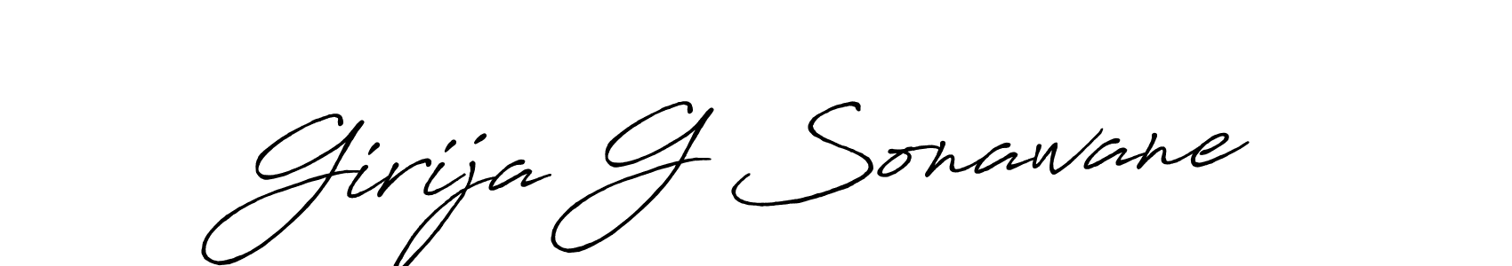 Antro_Vectra_Bolder is a professional signature style that is perfect for those who want to add a touch of class to their signature. It is also a great choice for those who want to make their signature more unique. Get Girija G Sonawane name to fancy signature for free. Girija G Sonawane signature style 7 images and pictures png