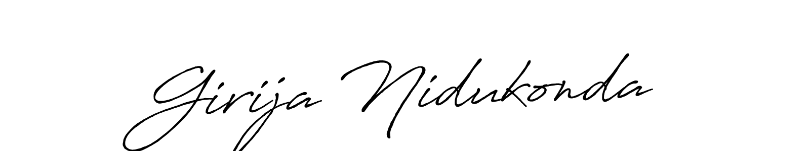 Make a short Girija Nidukonda signature style. Manage your documents anywhere anytime using Antro_Vectra_Bolder. Create and add eSignatures, submit forms, share and send files easily. Girija Nidukonda signature style 7 images and pictures png