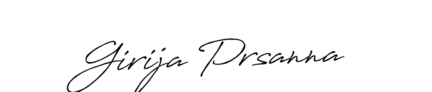 Create a beautiful signature design for name Girija Prsanna. With this signature (Antro_Vectra_Bolder) fonts, you can make a handwritten signature for free. Girija Prsanna signature style 7 images and pictures png