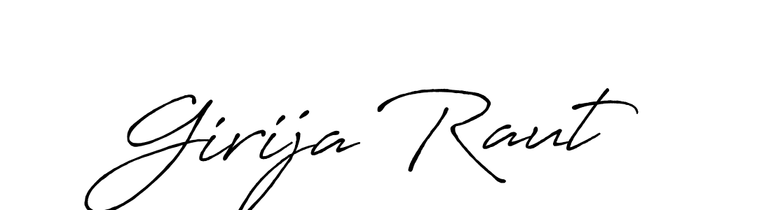Make a beautiful signature design for name Girija Raut. With this signature (Antro_Vectra_Bolder) style, you can create a handwritten signature for free. Girija Raut signature style 7 images and pictures png
