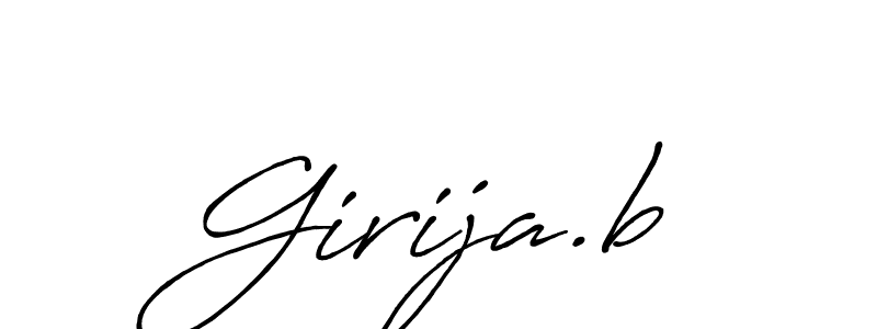 How to make Girija.b name signature. Use Antro_Vectra_Bolder style for creating short signs online. This is the latest handwritten sign. Girija.b signature style 7 images and pictures png