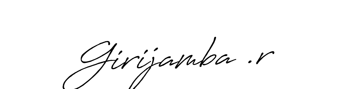 How to make Girijamba .r name signature. Use Antro_Vectra_Bolder style for creating short signs online. This is the latest handwritten sign. Girijamba .r signature style 7 images and pictures png