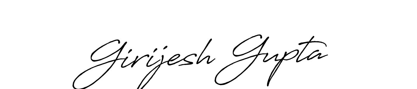 Make a beautiful signature design for name Girijesh Gupta. With this signature (Antro_Vectra_Bolder) style, you can create a handwritten signature for free. Girijesh Gupta signature style 7 images and pictures png