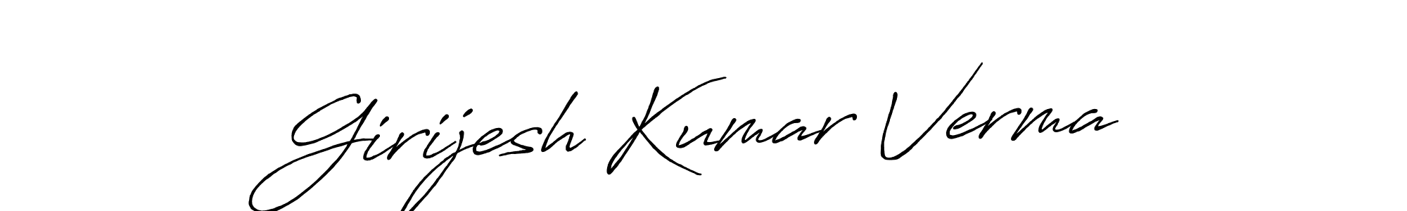 Also we have Girijesh Kumar Verma name is the best signature style. Create professional handwritten signature collection using Antro_Vectra_Bolder autograph style. Girijesh Kumar Verma signature style 7 images and pictures png