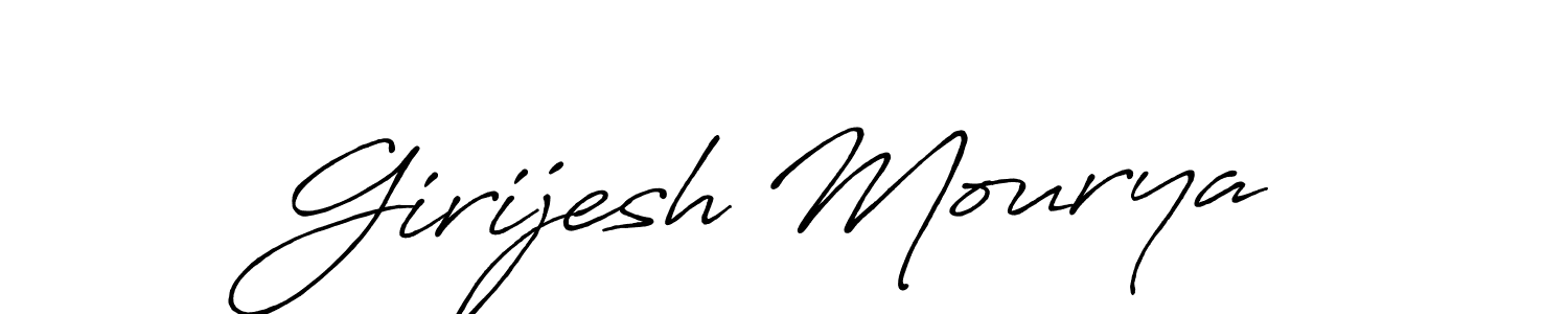 Girijesh Mourya stylish signature style. Best Handwritten Sign (Antro_Vectra_Bolder) for my name. Handwritten Signature Collection Ideas for my name Girijesh Mourya. Girijesh Mourya signature style 7 images and pictures png