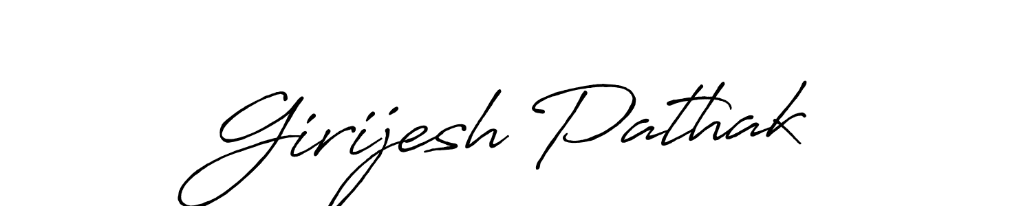 Girijesh Pathak stylish signature style. Best Handwritten Sign (Antro_Vectra_Bolder) for my name. Handwritten Signature Collection Ideas for my name Girijesh Pathak. Girijesh Pathak signature style 7 images and pictures png