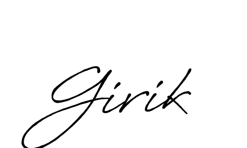 Create a beautiful signature design for name Girik. With this signature (Antro_Vectra_Bolder) fonts, you can make a handwritten signature for free. Girik signature style 7 images and pictures png