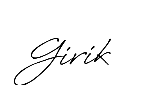 Create a beautiful signature design for name Girik. With this signature (Antro_Vectra_Bolder) fonts, you can make a handwritten signature for free. Girik signature style 7 images and pictures png