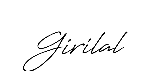 How to make Girilal name signature. Use Antro_Vectra_Bolder style for creating short signs online. This is the latest handwritten sign. Girilal signature style 7 images and pictures png
