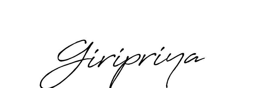 Make a beautiful signature design for name Giripriya. With this signature (Antro_Vectra_Bolder) style, you can create a handwritten signature for free. Giripriya signature style 7 images and pictures png