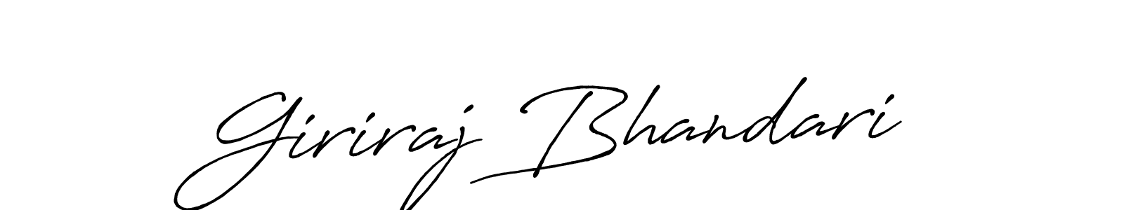 Create a beautiful signature design for name Giriraj Bhandari. With this signature (Antro_Vectra_Bolder) fonts, you can make a handwritten signature for free. Giriraj Bhandari signature style 7 images and pictures png