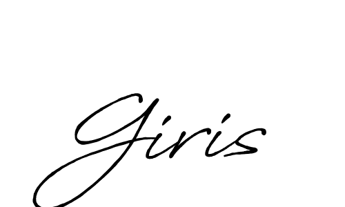 The best way (Antro_Vectra_Bolder) to make a short signature is to pick only two or three words in your name. The name Giris include a total of six letters. For converting this name. Giris signature style 7 images and pictures png