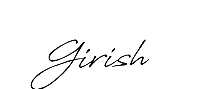 Girish  stylish signature style. Best Handwritten Sign (Antro_Vectra_Bolder) for my name. Handwritten Signature Collection Ideas for my name Girish . Girish  signature style 7 images and pictures png