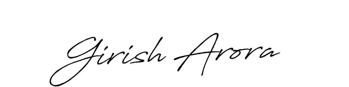 Create a beautiful signature design for name Girish Arora. With this signature (Antro_Vectra_Bolder) fonts, you can make a handwritten signature for free. Girish Arora signature style 7 images and pictures png