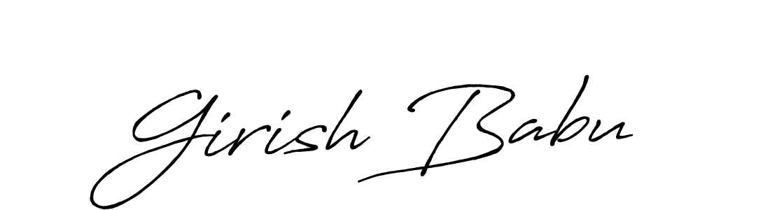 How to make Girish Babu name signature. Use Antro_Vectra_Bolder style for creating short signs online. This is the latest handwritten sign. Girish Babu signature style 7 images and pictures png