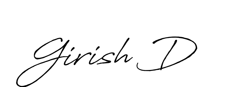 Make a beautiful signature design for name Girish D. With this signature (Antro_Vectra_Bolder) style, you can create a handwritten signature for free. Girish D signature style 7 images and pictures png