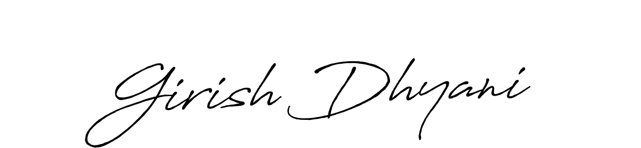 Also You can easily find your signature by using the search form. We will create Girish Dhyani name handwritten signature images for you free of cost using Antro_Vectra_Bolder sign style. Girish Dhyani signature style 7 images and pictures png